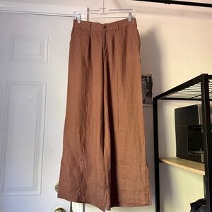 Women's Wide-Leg Ankle Crop Pants in Brown